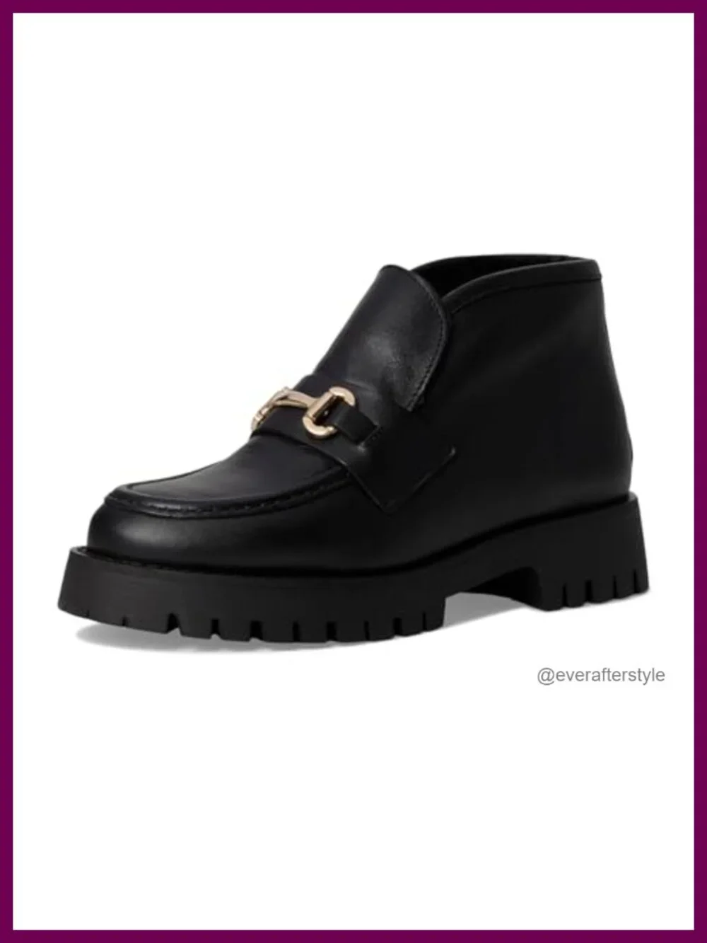 Leather Ankle Bootie with Block Heel Pull-On Style